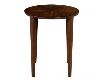  Carrocel Interiors Custom Round Walnut Accent Drinks Table by Carrocel