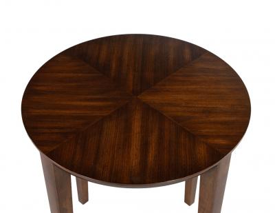  Carrocel Interiors Custom Round Walnut Accent Drinks Table by Carrocel