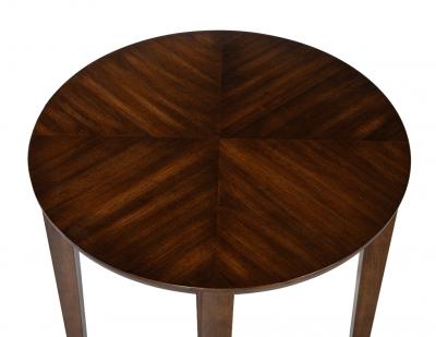  Carrocel Interiors Custom Round Walnut Accent Drinks Table by Carrocel