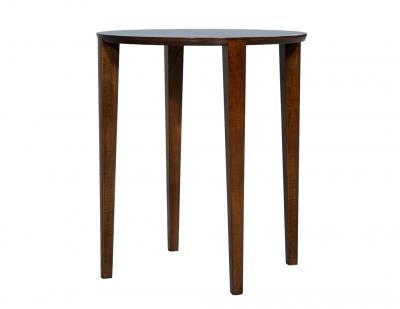  Carrocel Interiors Custom Round Walnut Accent Drinks Table by Carrocel