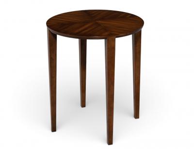  Carrocel Interiors Custom Round Walnut Accent Drinks Table by Carrocel