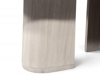  Carrocel Interiors Custom Walnut Oval Dining Table with Curved Pedestals
