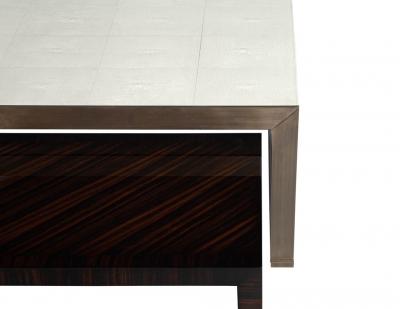  Carrocel Interiors Modern Faux Shagreen Coffee Table with Macassar Nesting Tables