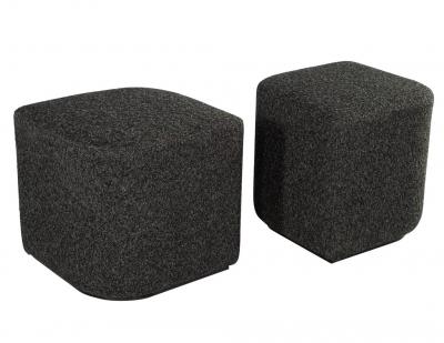  Carrocel Interiors Modern Geometric Ottomans in Textured Fabric