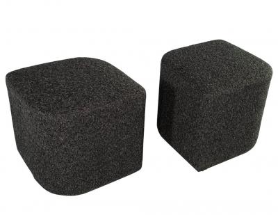 Carrocel Interiors Modern Geometric Ottomans in Textured Fabric