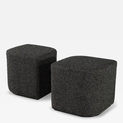  Carrocel Interiors Modern Geometric Ottomans in Textured Fabric