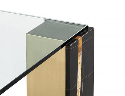  Carrocel Interiors Modern Marble and Brass Coffee Table by Carrocel