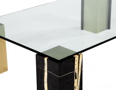  Carrocel Interiors Modern Marble and Brass Coffee Table by Carrocel