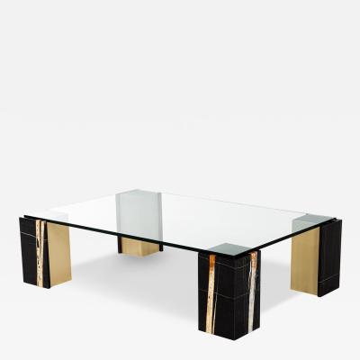  Carrocel Interiors Modern Marble and Brass Coffee Table by Carrocel