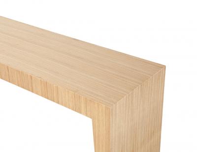  Carrocel Interiors Modern Natural Walnut Console Set with Stools