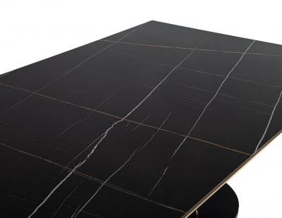  Carrocel Interiors Modern Porcelain Dining Table with Brass Accents