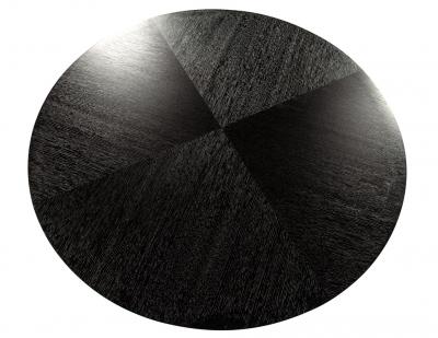  Carrocel Interiors Modern Round Dining Table in Black Cerused Oak Finish