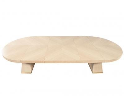  Carrocel Interiors Modern Round Extendable Oak Dining Table