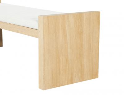  Carrocel Interiors Natural Oak Bench in White Textured Linen