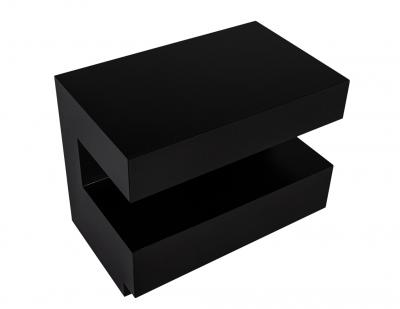  Carrocel Interiors Pair of Custom Walnut Nightstand End Tables in Black by Carrocel