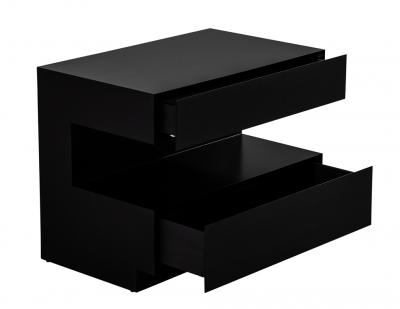  Carrocel Interiors Pair of Custom Walnut Nightstand End Tables in Black by Carrocel