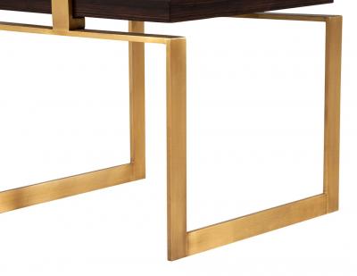  Carrocel Interiors Pair of Modern Macassar and Brass End Tables