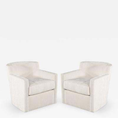  Carrocel Interiors Pair of Modern Swivel Lounge Chairs