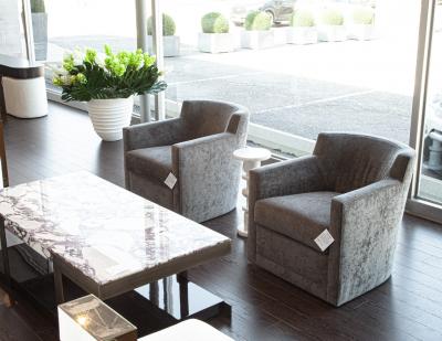  Carrocel Interiors Pair of Modern Swivel Lounge Chairs