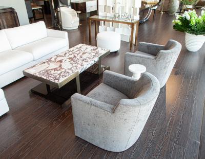  Carrocel Interiors Pair of Modern Swivel Lounge Chairs