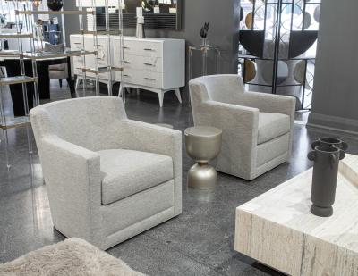  Carrocel Interiors Pair of Modern Swivel Lounge Chairs