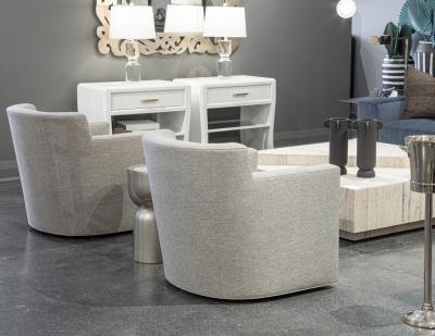  Carrocel Interiors Pair of Modern Swivel Lounge Chairs