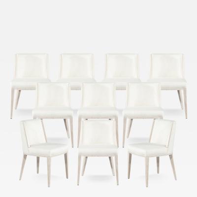  Carrocel Interiors Set of 10 Carrocel Custom Modern Oak Dining Chair in Bleached Finish