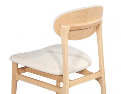  Carrocel Interiors Set of 10 Carrocel Hendrick Dining Chairs in Natural Finish with Boucle Fabric