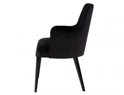  Carrocel Interiors Set of 10 Custom Modern Black Velvet Dining Chairs Svelte Chair