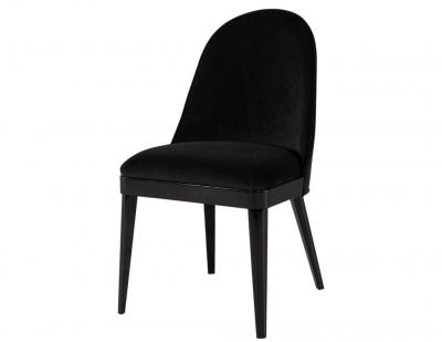  Carrocel Interiors Set of 10 Custom Modern Black Velvet Dining Chairs Svelte Chair