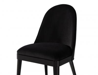  Carrocel Interiors Set of 10 Custom Modern Black Velvet Dining Chairs Svelte Chair