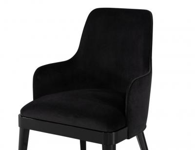  Carrocel Interiors Set of 10 Custom Modern Black Velvet Dining Chairs Svelte Chair