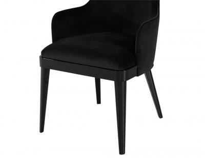  Carrocel Interiors Set of 10 Custom Modern Black Velvet Dining Chairs Svelte Chair