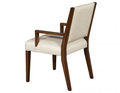  Carrocel Interiors Set of 10 Custom Modern Leather Dining Chairs with Brass