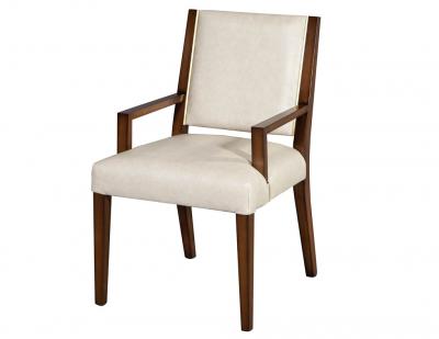  Carrocel Interiors Set of 10 Custom Modern Leather Dining Chairs with Brass
