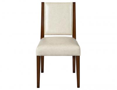  Carrocel Interiors Set of 10 Custom Modern Leather Dining Chairs with Brass