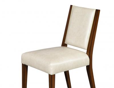  Carrocel Interiors Set of 10 Custom Modern Leather Dining Chairs with Brass