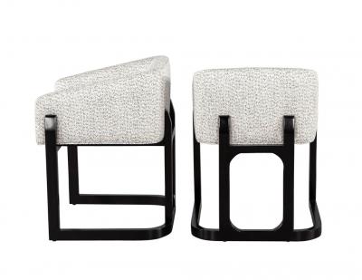  Carrocel Interiors Set of 10 Custom Modern Oak Dining Chairs in Black and White