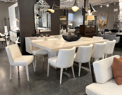  Carrocel Interiors Set of 10 Custom Modern Oak Dining Chairs in Bleached Finish