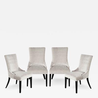  Carrocel Interiors Set of 4 Modern Side Chairs in Textured Gray Fabric Opus Chairs