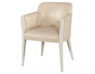  Carrocel Interiors Set of 6 Custom Flusso Modern Cream Dining Chairs in Ostrich Print Faux Leather