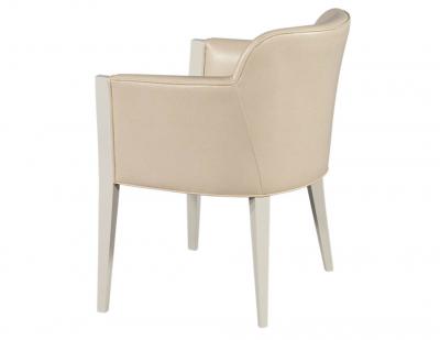  Carrocel Interiors Set of 6 Custom Flusso Modern Cream Dining Chairs in Ostrich Print Faux Leather