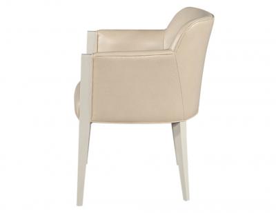 Carrocel Interiors Set of 6 Custom Flusso Modern Cream Dining Chairs in Ostrich Print Faux Leather