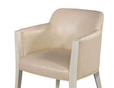  Carrocel Interiors Set of 6 Custom Flusso Modern Cream Dining Chairs in Ostrich Print Faux Leather