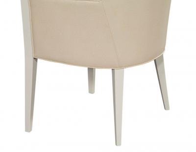  Carrocel Interiors Set of 6 Custom Flusso Modern Cream Dining Chairs in Ostrich Print Faux Leather