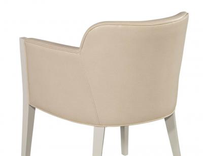  Carrocel Interiors Set of 6 Custom Flusso Modern Cream Dining Chairs in Ostrich Print Faux Leather
