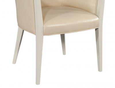  Carrocel Interiors Set of 6 Custom Flusso Modern Cream Dining Chairs in Ostrich Print Faux Leather