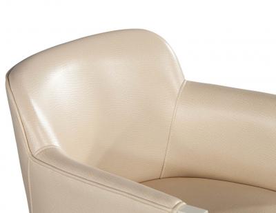  Carrocel Interiors Set of 6 Custom Flusso Modern Cream Dining Chairs in Ostrich Print Faux Leather