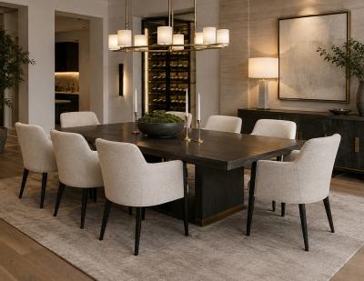  Carrocel Interiors Set of 8 Custom Modern Dining Chairs in Grey and Black Flusso Chair by Carrocel