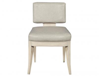  Carrocel Interiors Set of 8 Custom Modern Leather Dining Chairs with Washed Finish